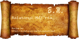 Balatonyi Márta névjegykártya
